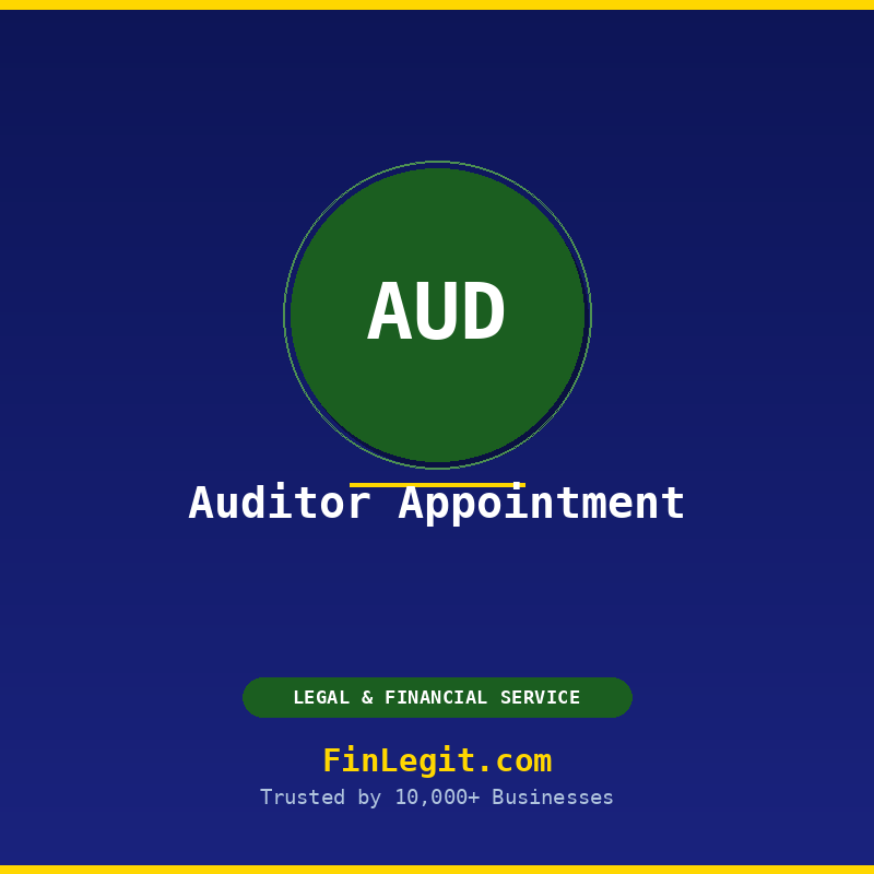 Auditor Appointment or Change via MCA e-form by FinLegit